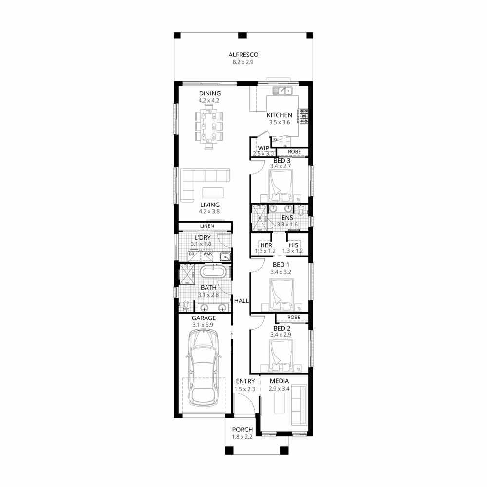The Erina floorplan