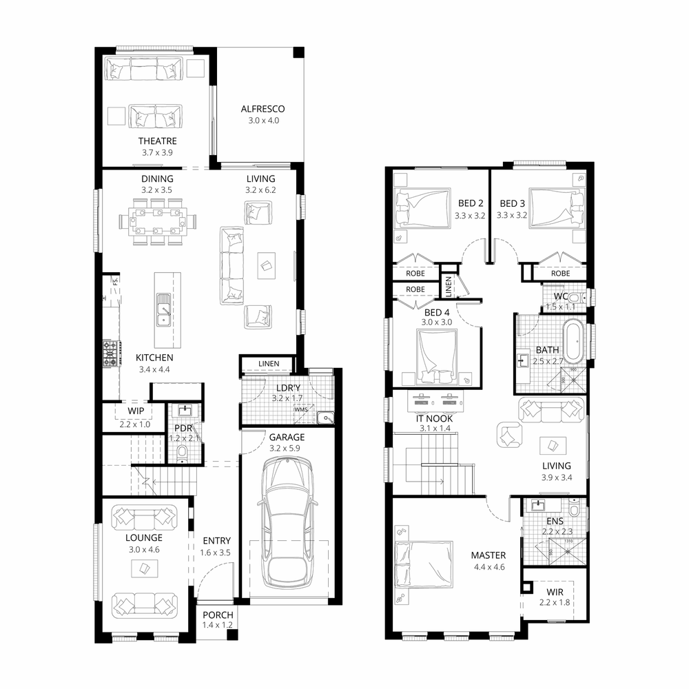 The Newport Traditional floorplan