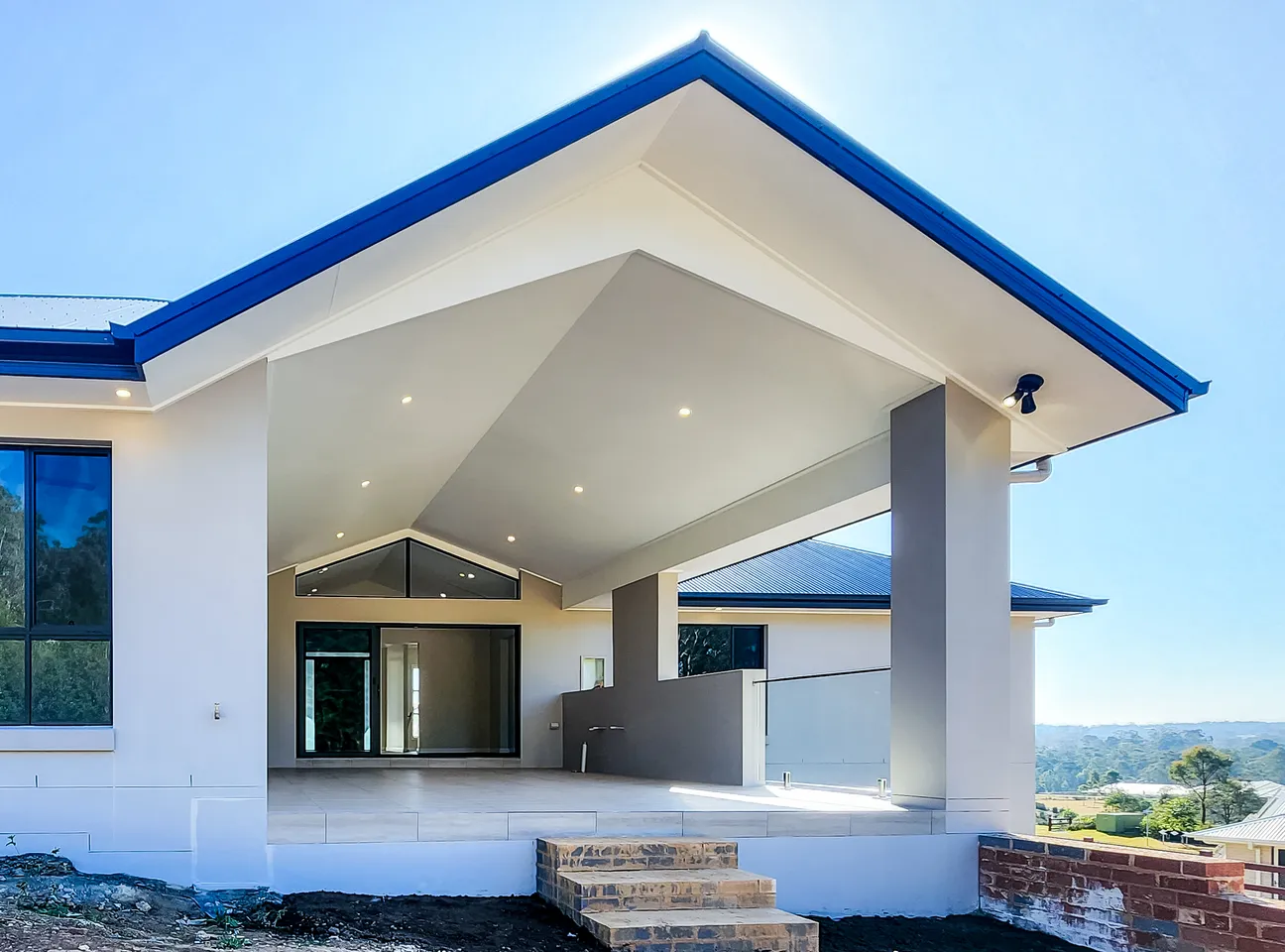 Covered alfresco overlooking the block